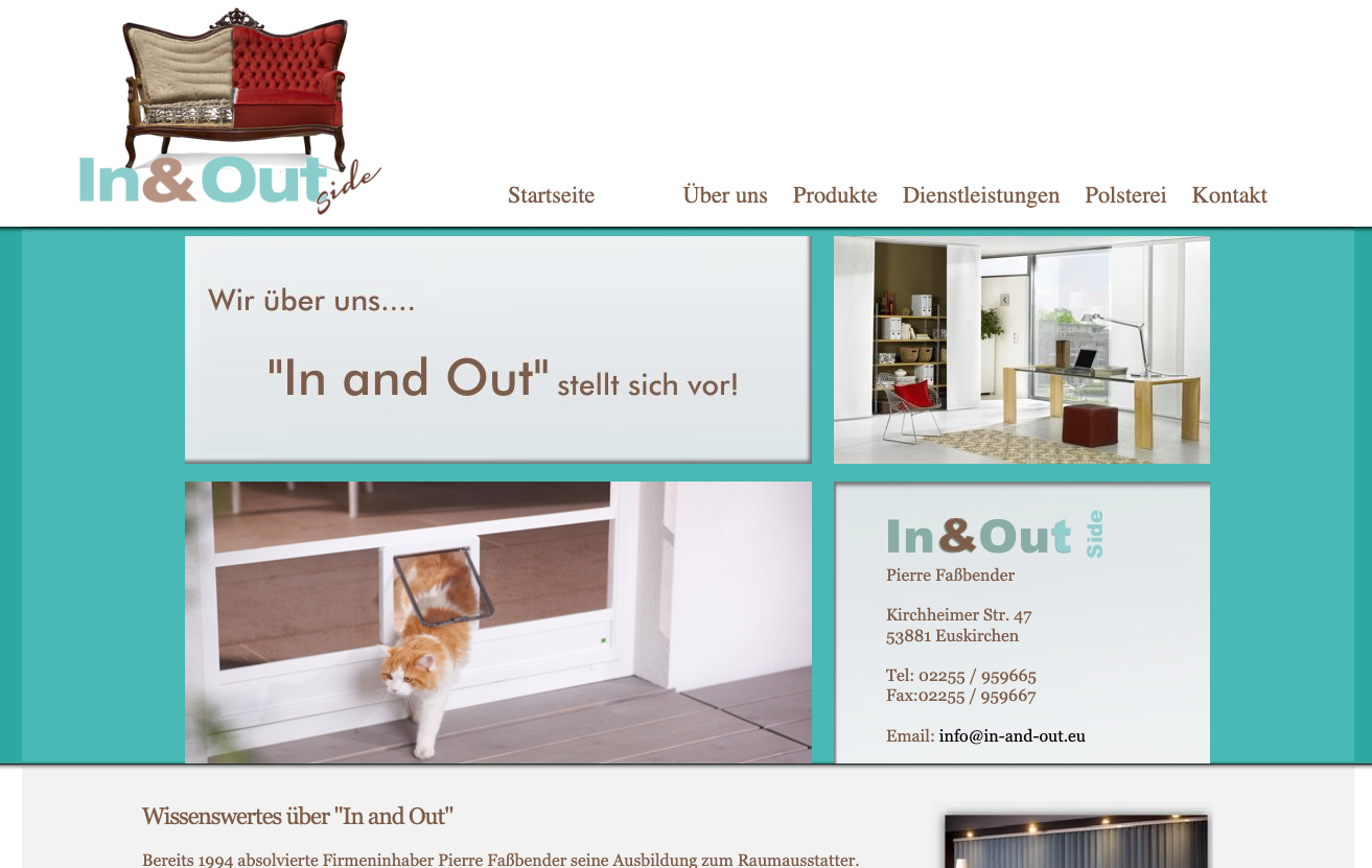 In and Out - Referenz - WE Webdesign