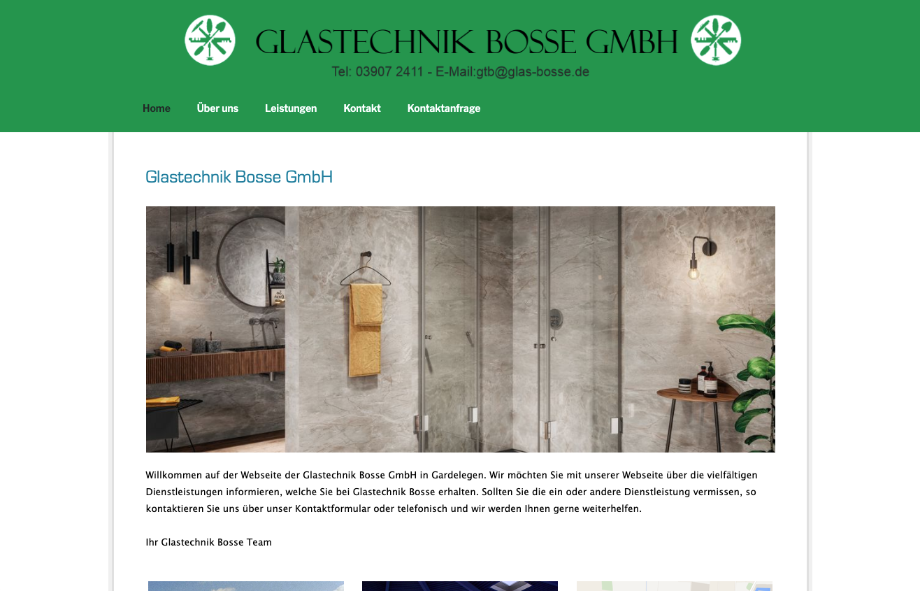 Glastechnik Bosse - Referenz - WE Webdesign