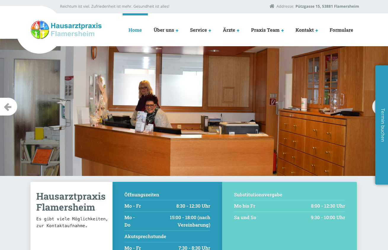 Hausarztpraxis Flamersheim - Referenz - WE Webdesign